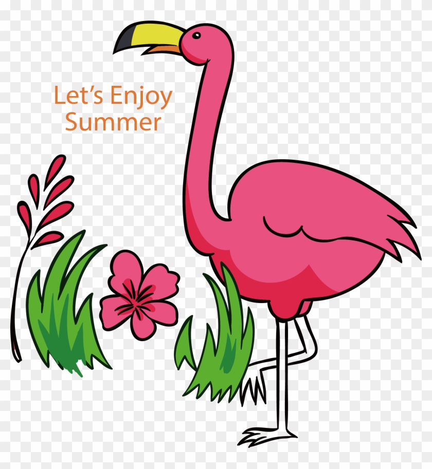 Flamingo Clip Pink - Flamingo Summer Png Transparent Png