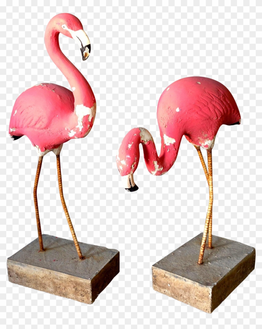 Fantastic Pair Of 1950's Vintage Pink Flamingos - Greater Flamingo Clipart #5927969