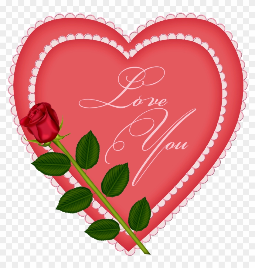 Heart Rose Png Transparent Image - Heart With Rose Clipart