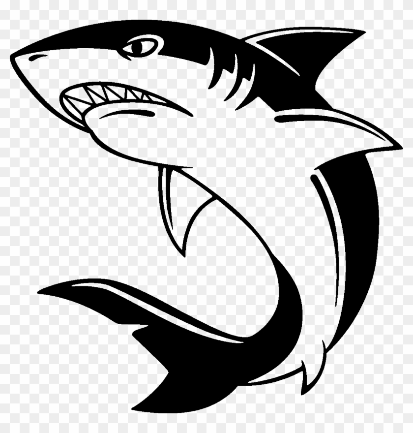 Shark Silhouette Png - Shark Black And White Clipart #5928675