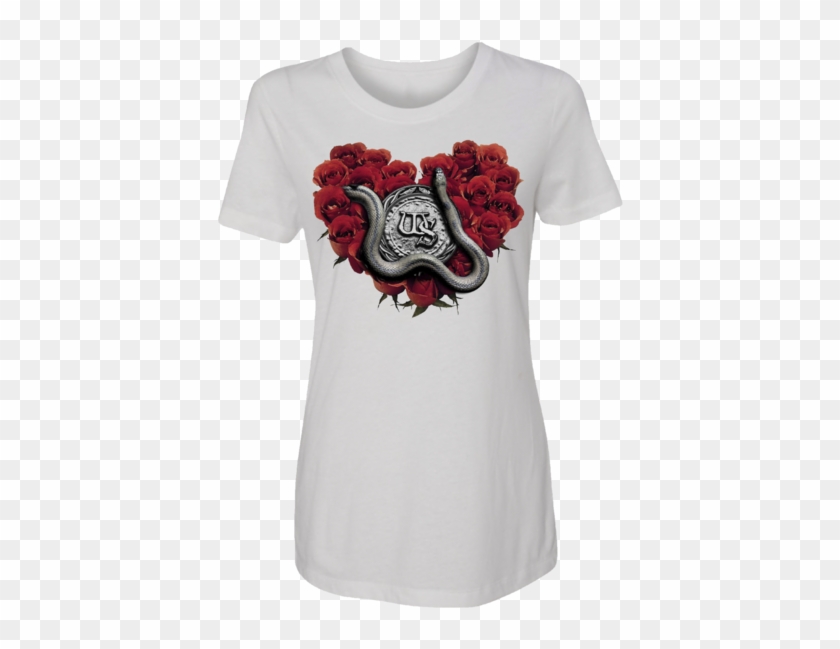 Rose Heart Ladies Tee - Hình Nền Trái Tim Đỏ Clipart