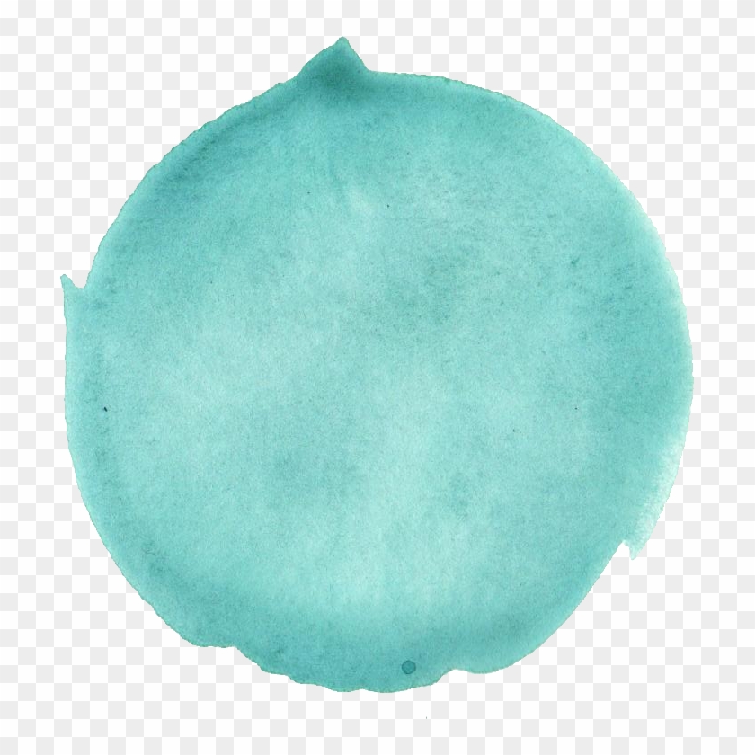 6 Turquoise Watercolor Circle - Circle Clipart #5930597