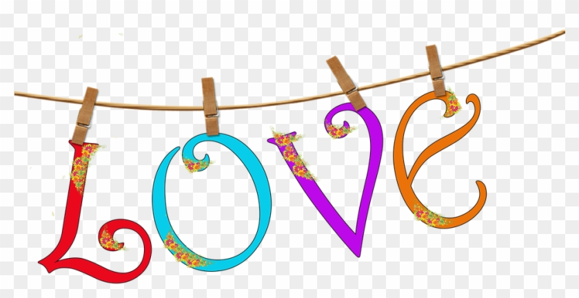 Love Letters Letters Hanging Flowers Clipart