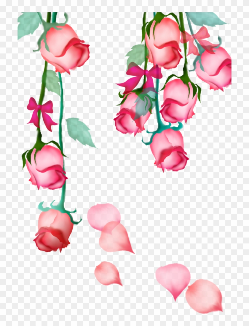 #mq #pink #rose #roses #hanging #bow #flowers #flower - 花朵 Clipart #5930861