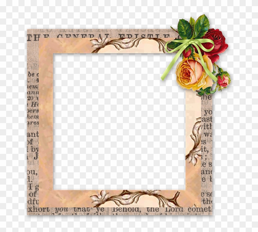 Scrapbook, Element, Frame, Tag, Cluster, Flowers - Picture Frame Clipart #5931581