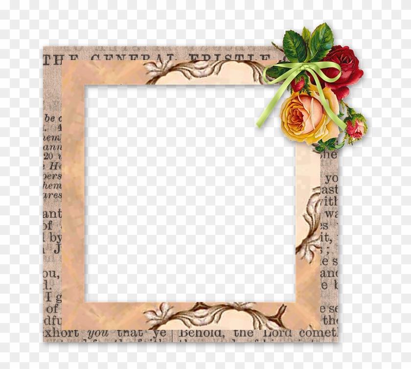 Scrapbook, Element, Frame, Tag, Cluster, Flowers - Picture Frame Clipart
