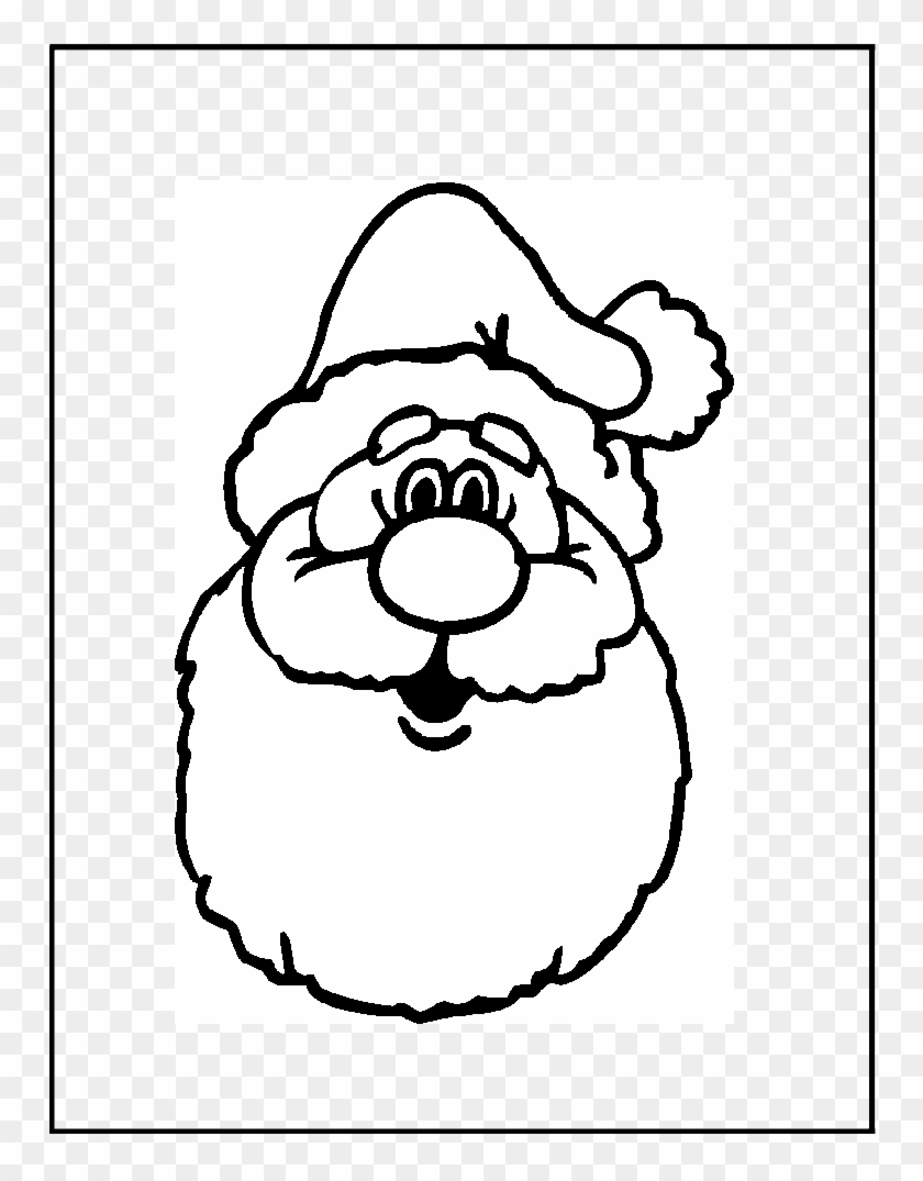 Gallery Santa Head Coloring Page - Christmas Door Hangers Printable Clipart #5931944