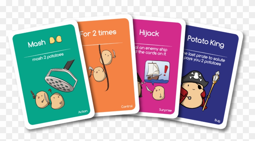 Action Cards Are Potato Attacks That You Stack On Your - Potato Pirates Board Game Clipart