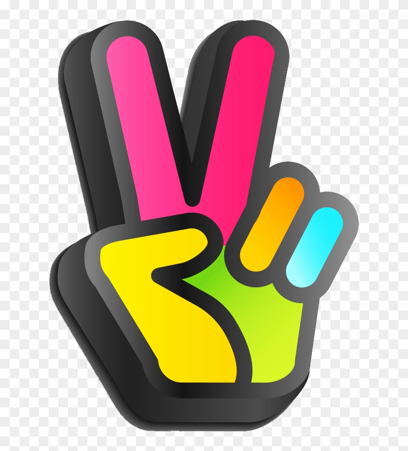 Peace Sticker - Mao Da Paz Colorida Clipart #5932718