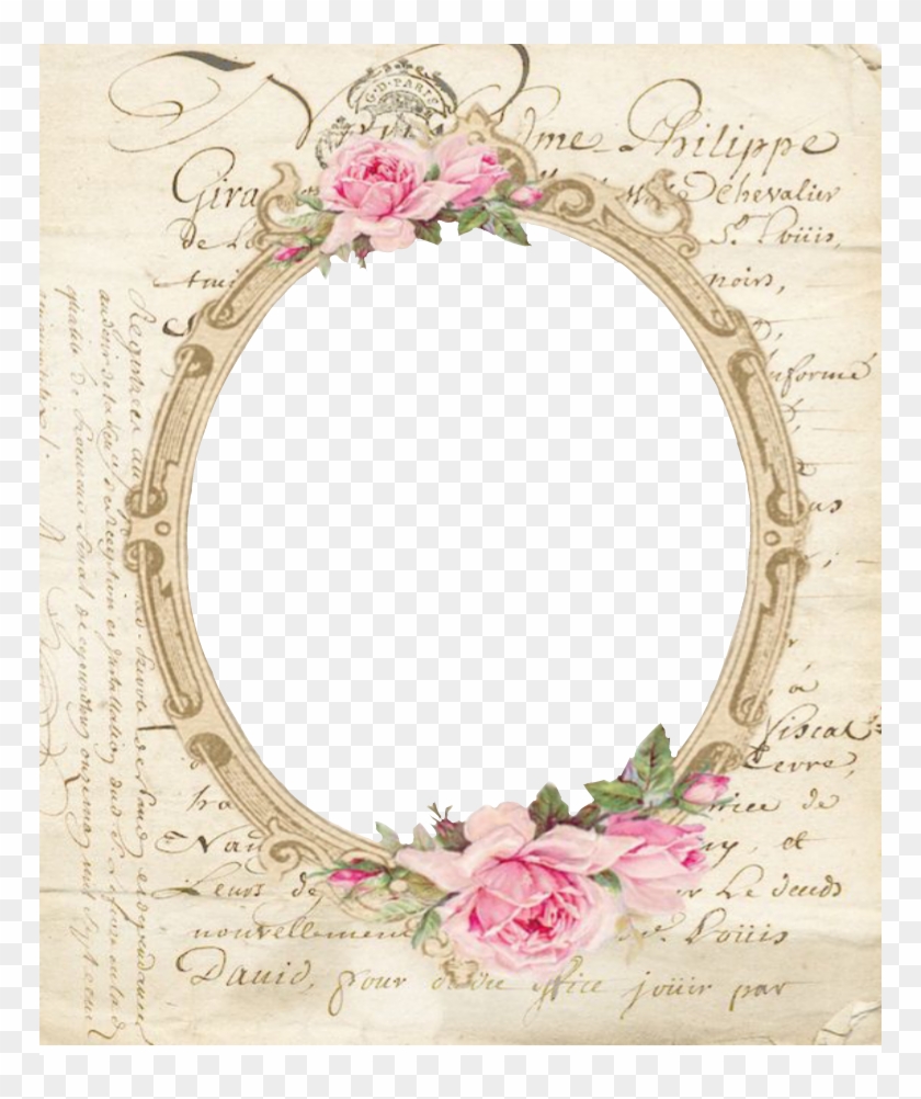 #marco #viejo #flores #vintage #antiguo - Garden Roses Clipart #5933178