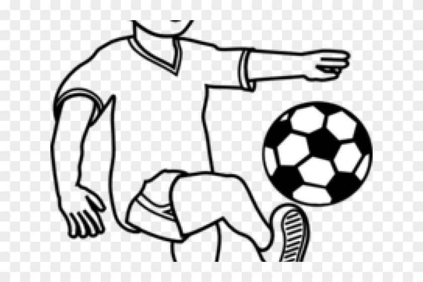 Soccer Clipart Outline - Play Soccer Clipart Black And White - Png Download #5934040
