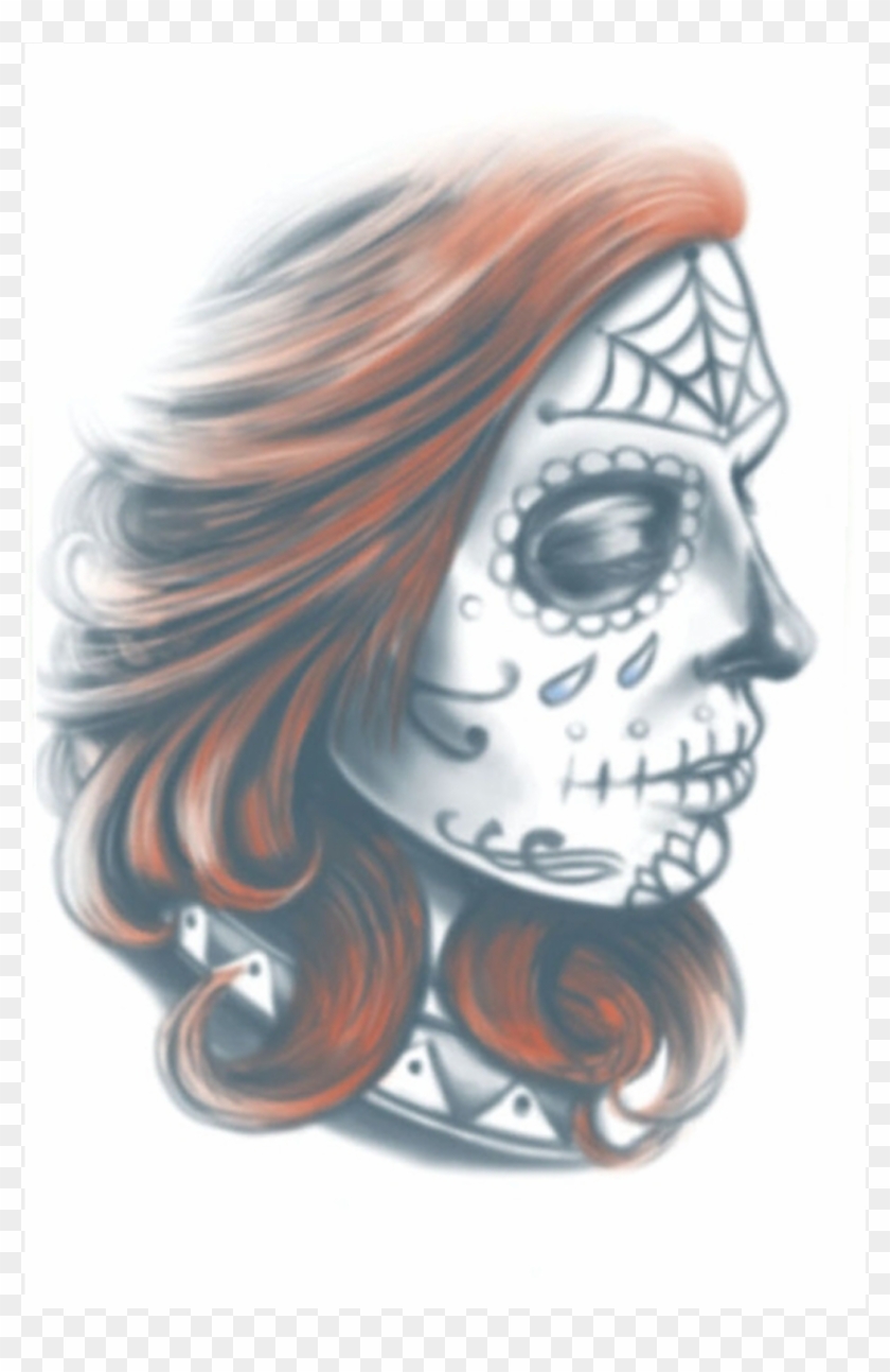 Tinsley Transfers Day Of The Dead Tattoos, Candy Skull, - Visual Arts Clipart #5934389