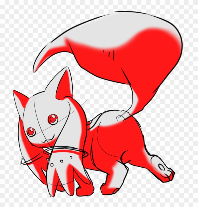 Kyubey Sketch - Cartoon Clipart
