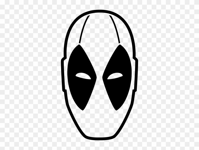 Deadpool Head Black And White Clipart