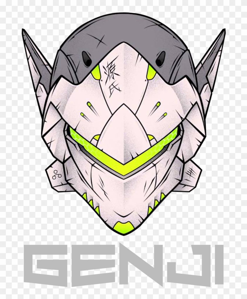 Genji Face Logo Mens Shirt Falovas Artist Shop Png - Genji Helmet Front View Clipart #5935807