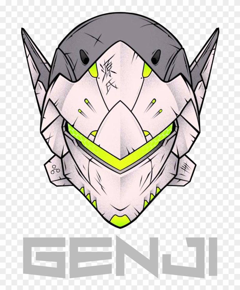 Genji Face Logo Mens Shirt Falovas Artist Shop Png - Genji Helmet Front View Clipart
