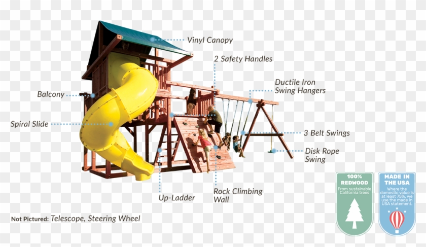 100% California Redwood Construction - Playground Clipart #5936568