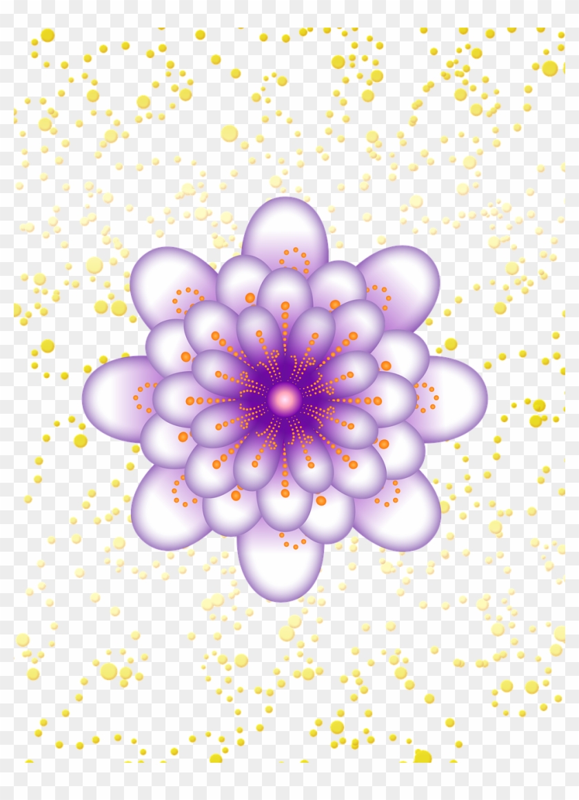 Flower Floral Polka Dot - Fractal Art Clipart #5937277