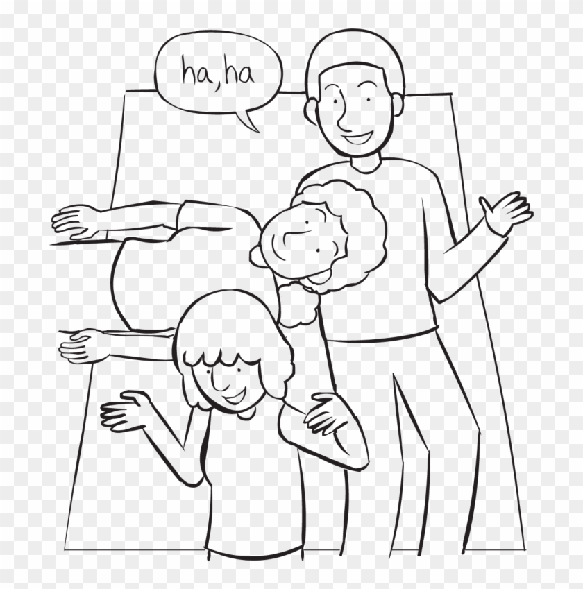 Ha Ha Ha Game - Line Art Clipart