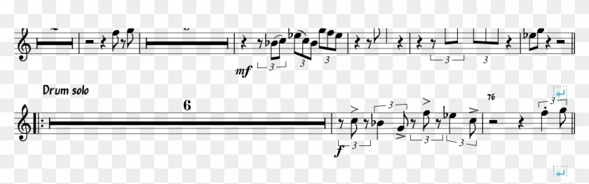 Drum Solo Barring Alto 1 Part - Sheet Music Clipart