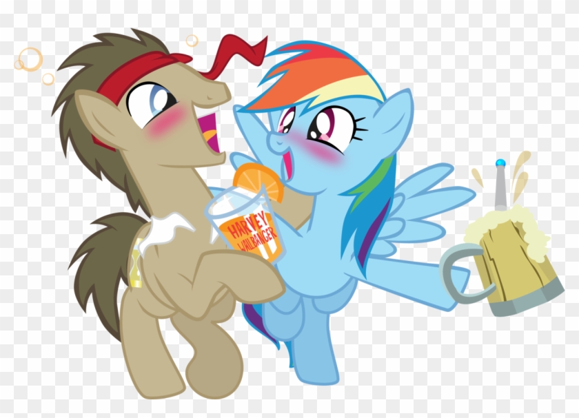 Trotsworth, Blushing, Cider, Doctordash, Doctor Who, - Mlp Doctor Whooves And Rainbow Dash Clipart