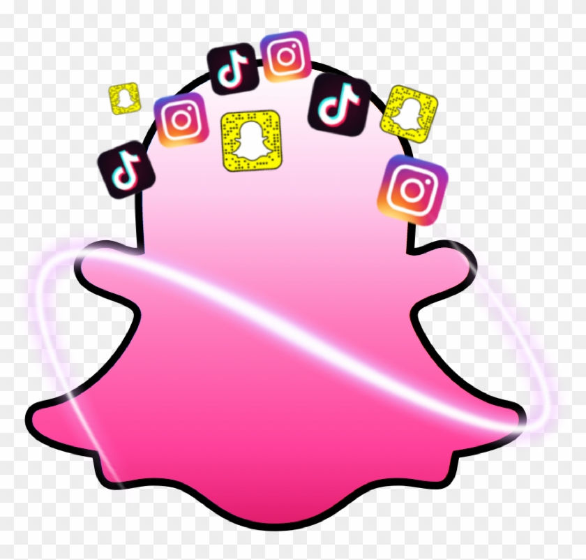 #snapchat #snap #intagram #tiktok #cellphone - Pink Snapchat Clipart #5939021