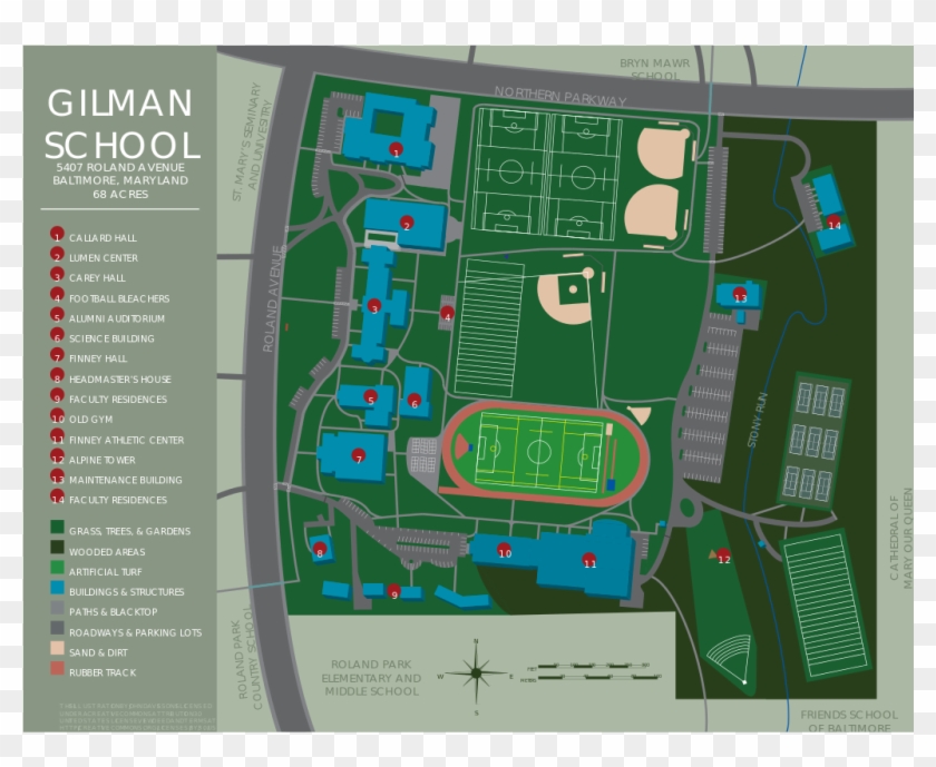 Gilman School Vector Map School Campus Map Clipart 5942045 Pikpng