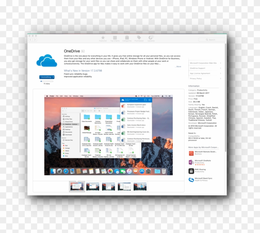1) Install Onedrive For Your Mac Through The App Store - Onedrive Mac Clipart #5942438