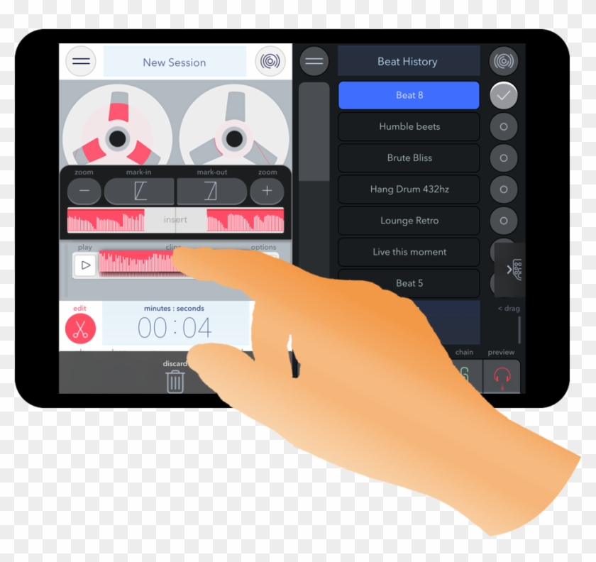 Use The Reels To Fine Tune In Out Points To Make Loops - Smartphone Clipart