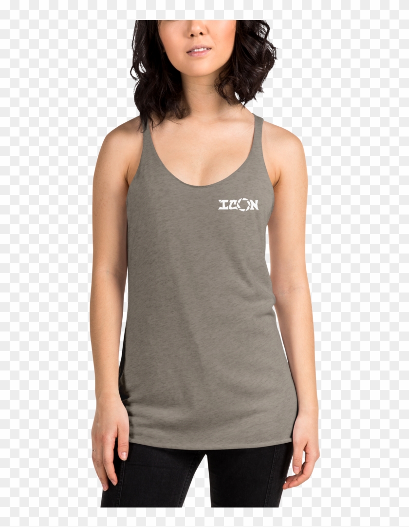 Icon Final Copy White Mockup Front Womens 2 Venetian - Sofra Women's 100% Cotton Racerback Tank Top Clipart #5942948