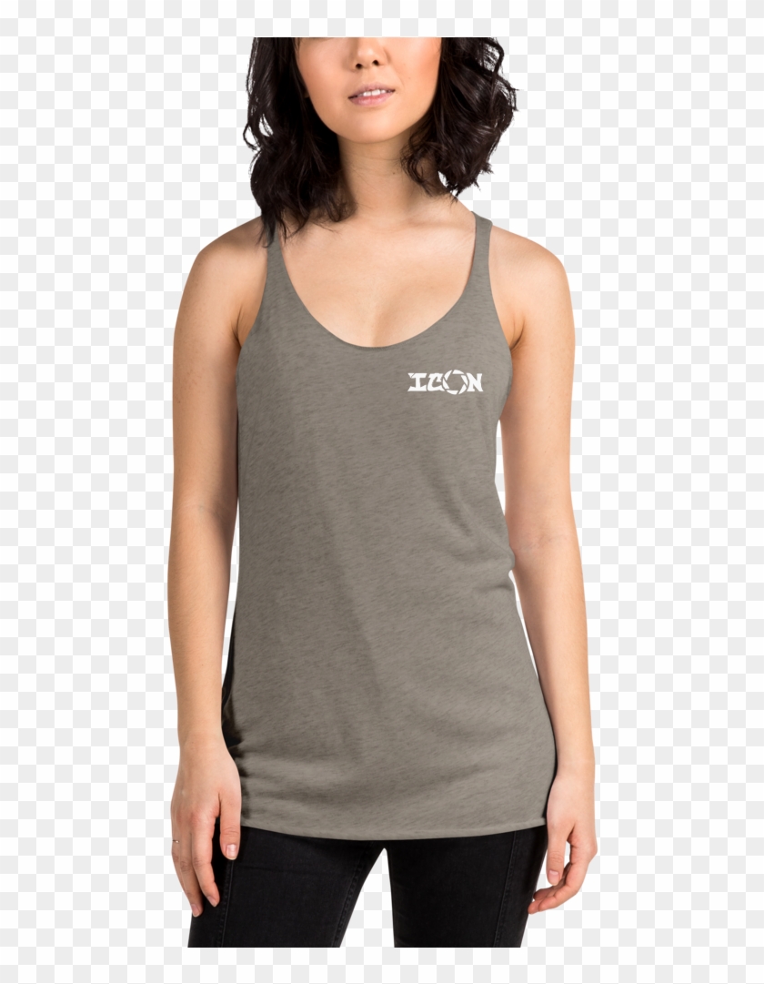 Icon Final Copy White Mockup Front Womens 2 Venetian - Sofra Women's 100% Cotton Racerback Tank Top Clipart