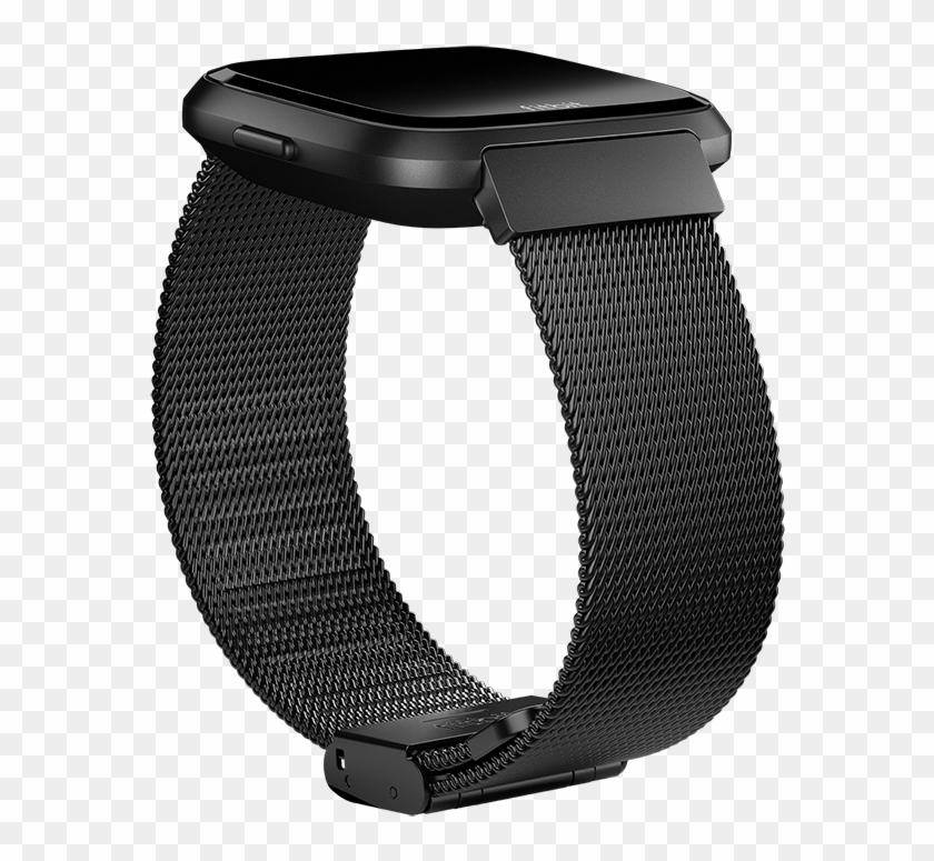 Stainless Steel Mesh - Fitbit Versa Black Metal Mesh Clipart #5943177