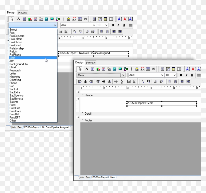 Modifying A Sub-report Clipart