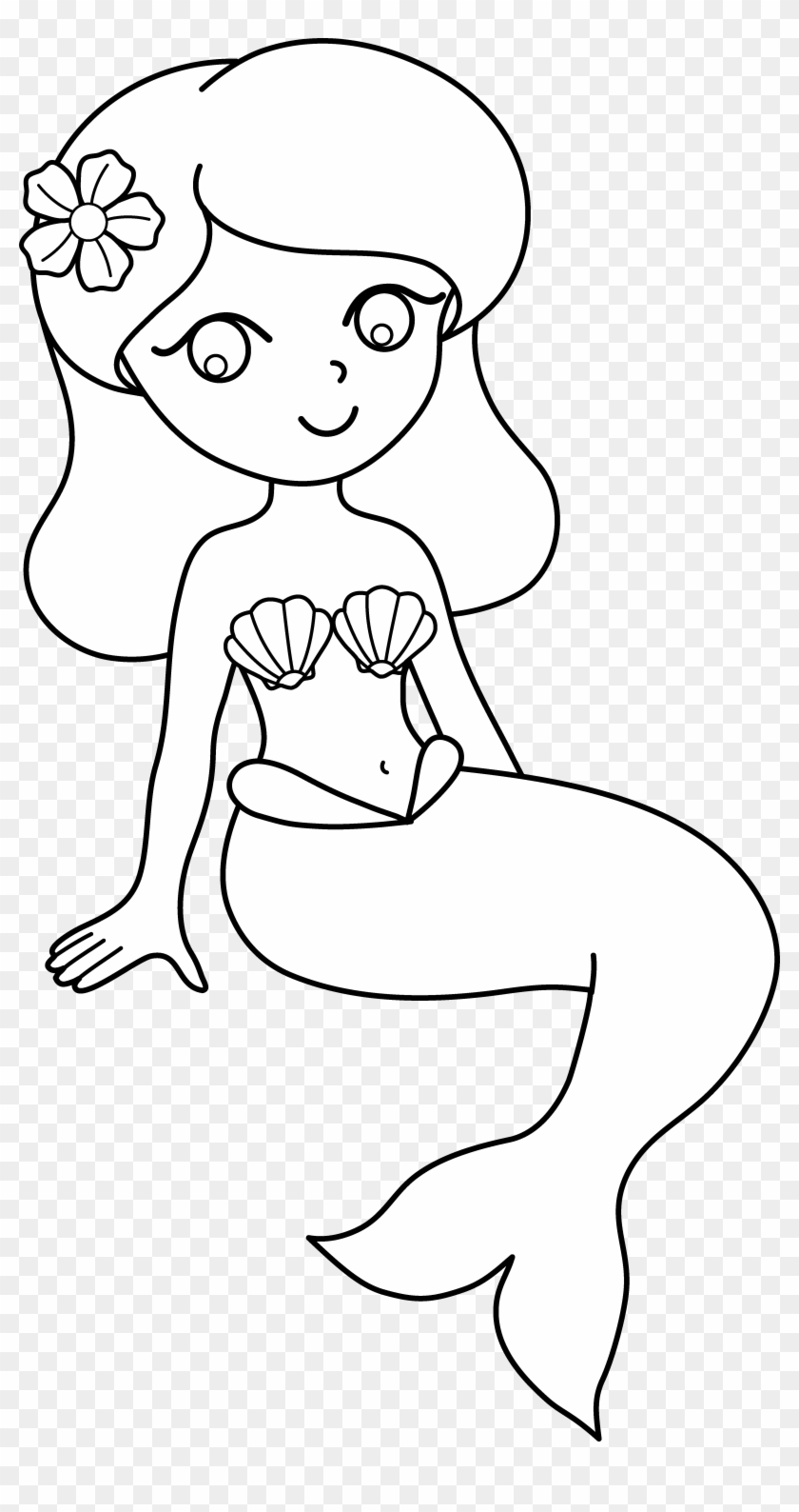 10 Pics Of Cute Mermaid Coloring Pages - Cartoon Clipart #5944534