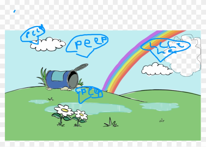 Background Scene - Rainbow - Cartoon Clipart