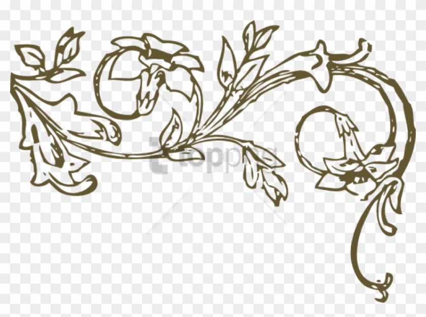 Free Png Gold Swirls Png Png Image With Transparent - Vine Black And White Clipart
