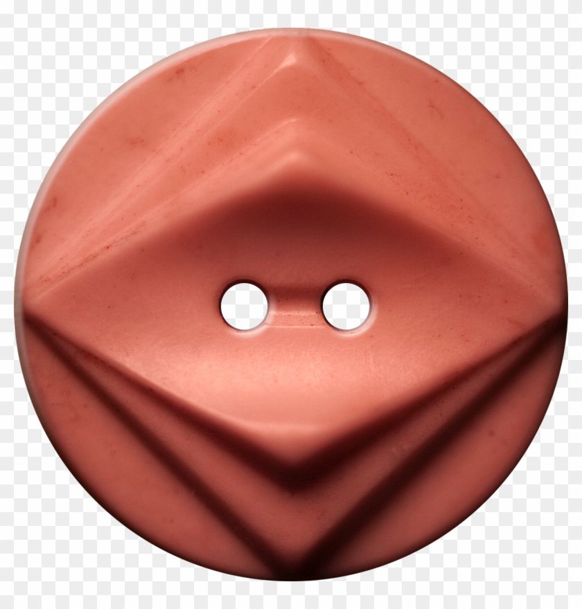 Button With Double Diamond Motif, Orange - Dessert Clipart #5949146