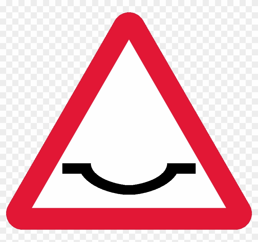 Anguilla Dip Sign - Theory Test Road Signs Clipart