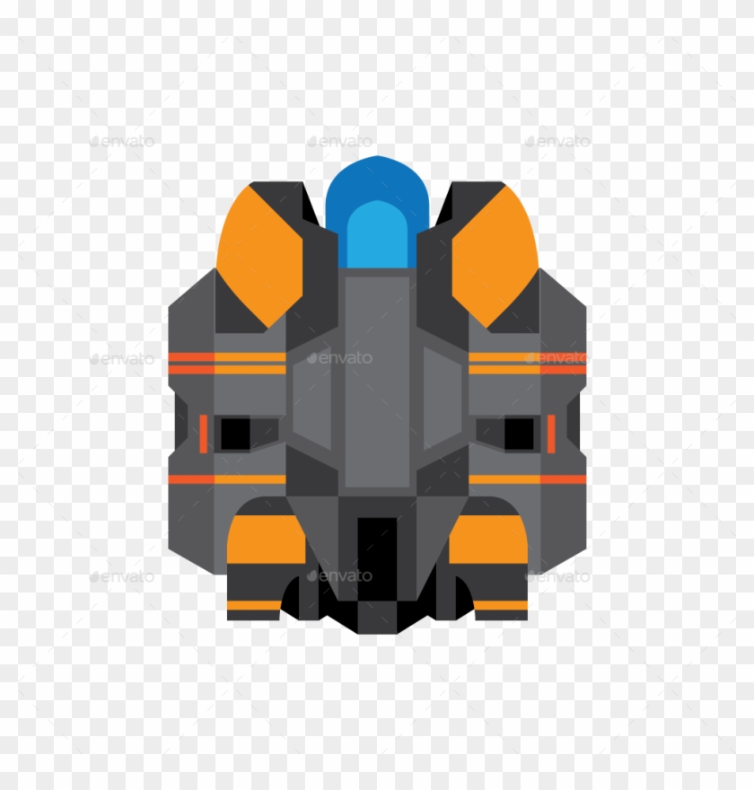 Flat Sprites By Mii Design Graphicriver - Vector Spaceship Sprite Clipart