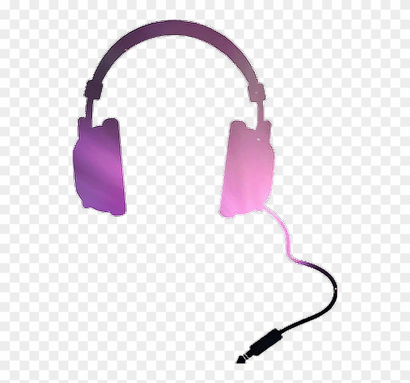 Headphones Galaxy Pink Violet Sticker Report Abuse - Music Headphones Gif Clipart #5950452