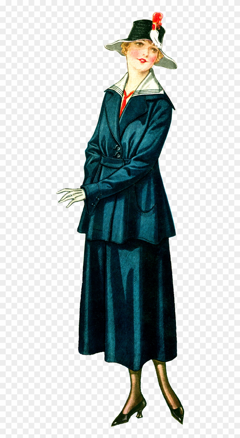 Fashion Illustration Women Dress Vintage - Vintage Clothing Clipart #5950464