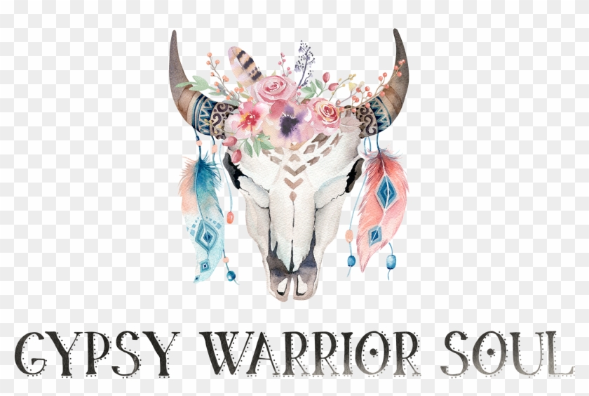 Girly Watercolor Longhorn Head Clipart