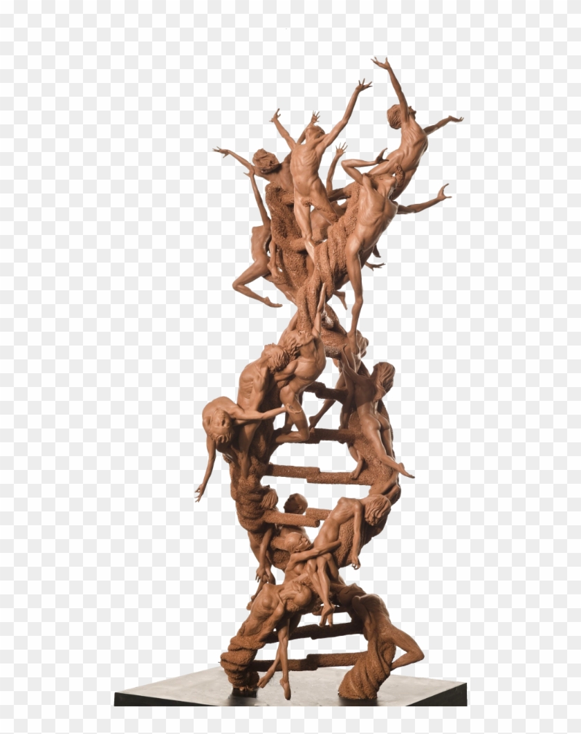 His Sculpture “the Double Helix Xx-xy” Imagines An - Human Dna Sculpture Clipart