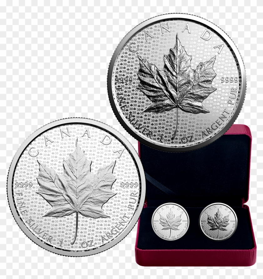 2018 1 Oz Canada 30th Anniversary Of The Silver Maple - 30th Anniversary Maple Leaf Clipart #5952388