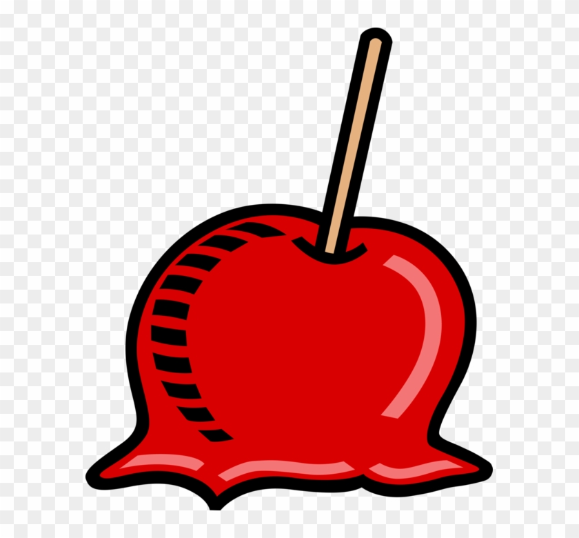 Vector Illustration Of Candy Apple Covered In Hard - Pomme D Amour Clipart - Png Download #5952471