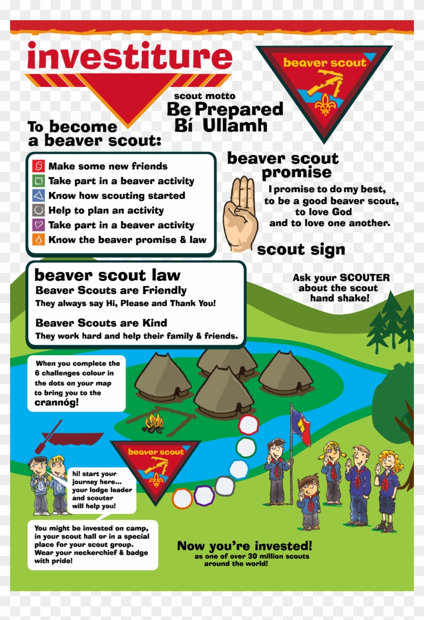 Investiture Is The Formal Event Of Joining The Scouting - Beaver Scout Promise Ireland Clipart