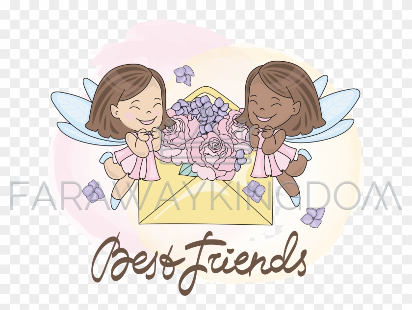 Best Friends Children Birthday Party Vector Illustration - Girl Best Friend Muslimah Clipart - Png Download #5953768