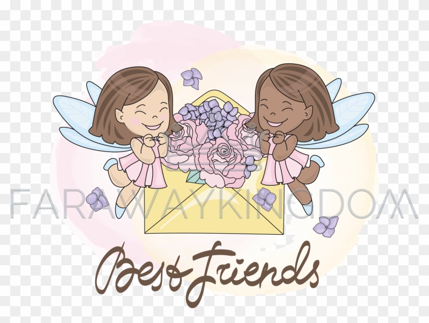 Best Friends Children Birthday Party Vector Illustration - Girl Best Friend Muslimah Clipart - Png Download