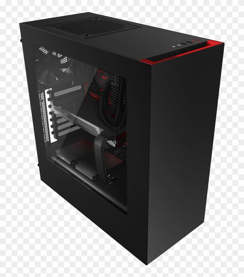 1 Black Red - Gabinete Nzxt S340 Blue Edition Ca S340mb Gb Clipart