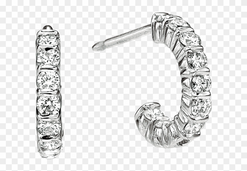 Platinum Gemlok Huggy Hoop - Earrings Clipart #5954661